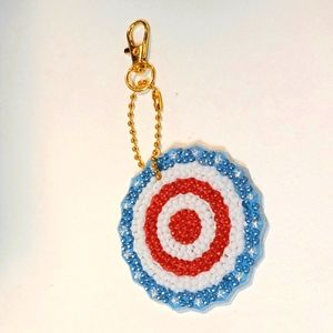 Blingy Patriotic Target Keychain